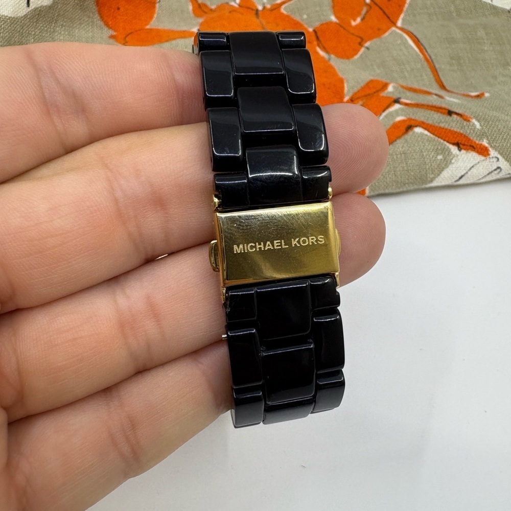 Authentic‎ Michael Kors Chronograph Quartz Crystal Black Dial Ladies Watch - Picture 5 of 14